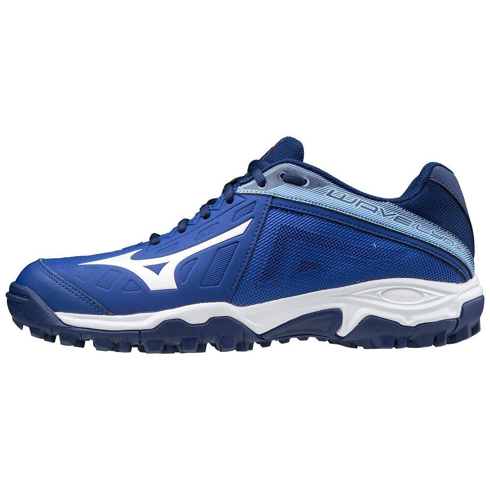 Mizuno Men's Field Hockey Shoes Wave Lynx Black/White/Blue - UIRZWNX-02